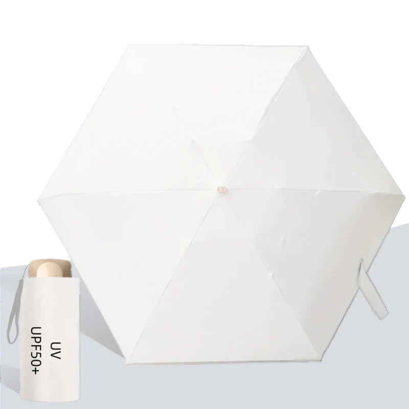 UPF50+ Umbrella Mini Pocket Sun Shade Umbrella Portable Vinyl Folding Rain Travel Umbrella UV Protection Parasol Capsule