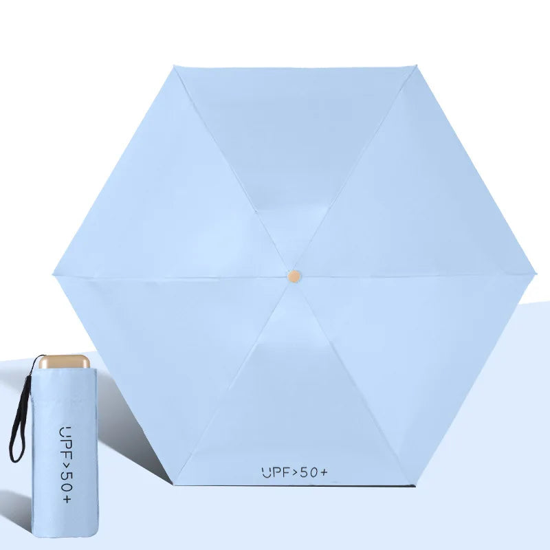 UPF50+ Umbrella Mini Pocket Sun Shade Umbrella Portable Vinyl Folding Rain Travel Umbrella UV Protection Parasol Capsule
