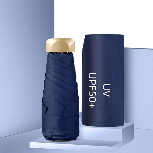 UPF50+ Umbrella Mini Pocket Sun Shade Umbrella Portable Vinyl Folding Rain Travel Umbrella UV Protection Parasol Capsule