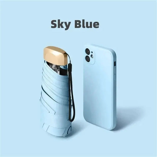 Ultra-Light UV Protection Umbrella - Compact, Foldable Design with Stainless Steel Handle for Sun & Rain, Durable 190T Canopy