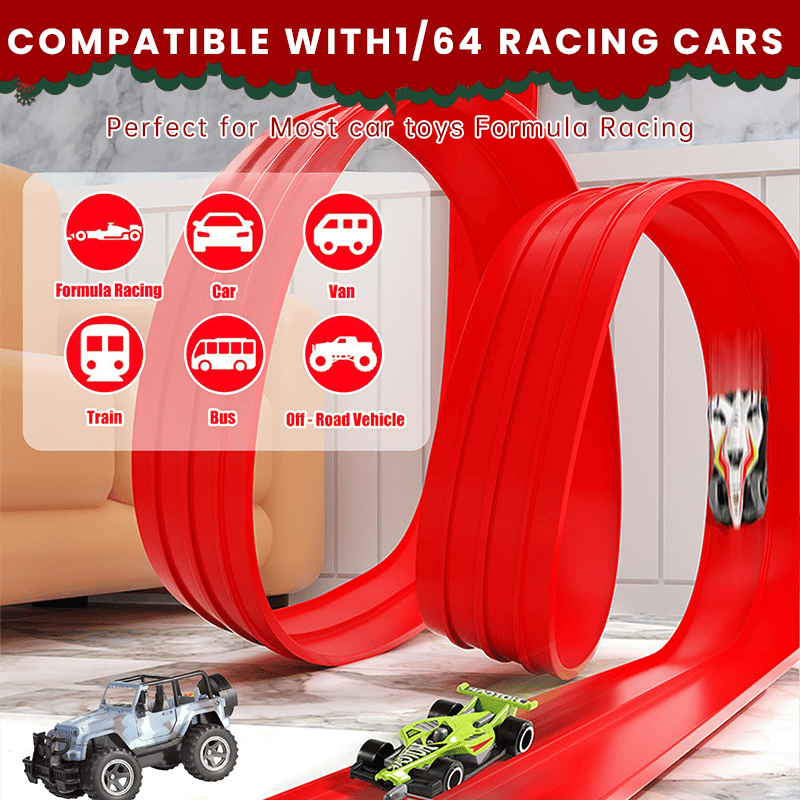 🎄🎁 2025 Christmas Surprise Gift: DIY Racetrack Racing Toy 🚗✨