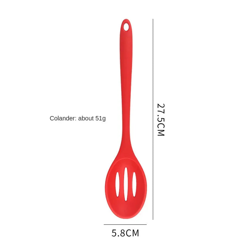 8ps Household black Silicone kitchenware 8-piece set of Chinese spaghetti spoon salad spaghetti spaghetti spaghetti，Rice spoon，