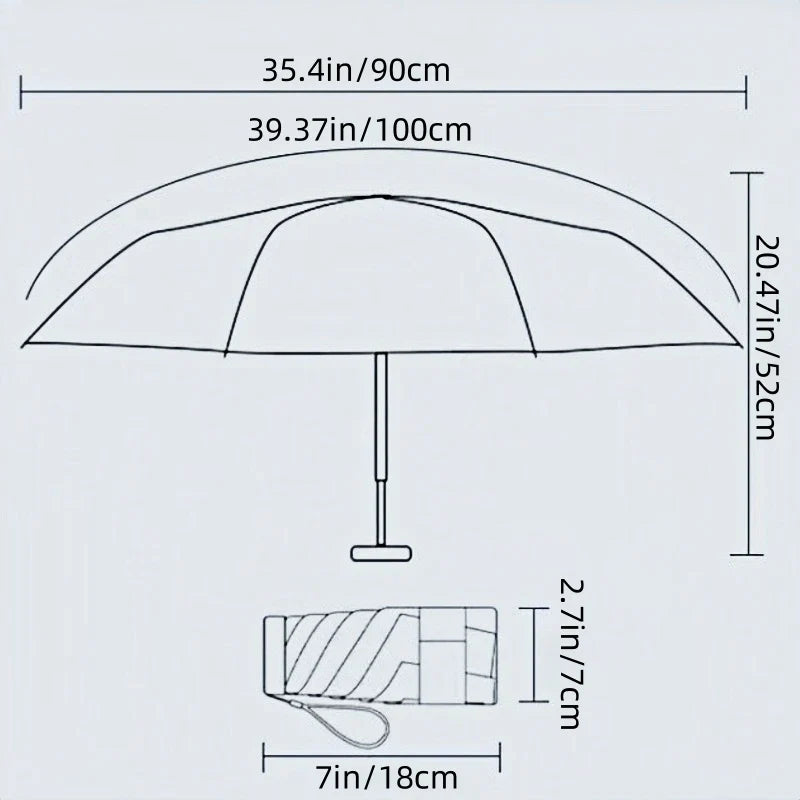 55% Off Mini Sun Umbrella Small Pocket Rain Umbrella Vinyl Folding UV Ultraviolet Protection Sun Shade Pocket Parasol Capsule